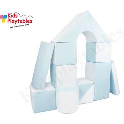 Soft Play Foam Blokken set 11 stuks wit-blauw | speelblokken | baby speelgoed | foamblokken | bouwblokken | Soft play speelgoed | schuimblokken